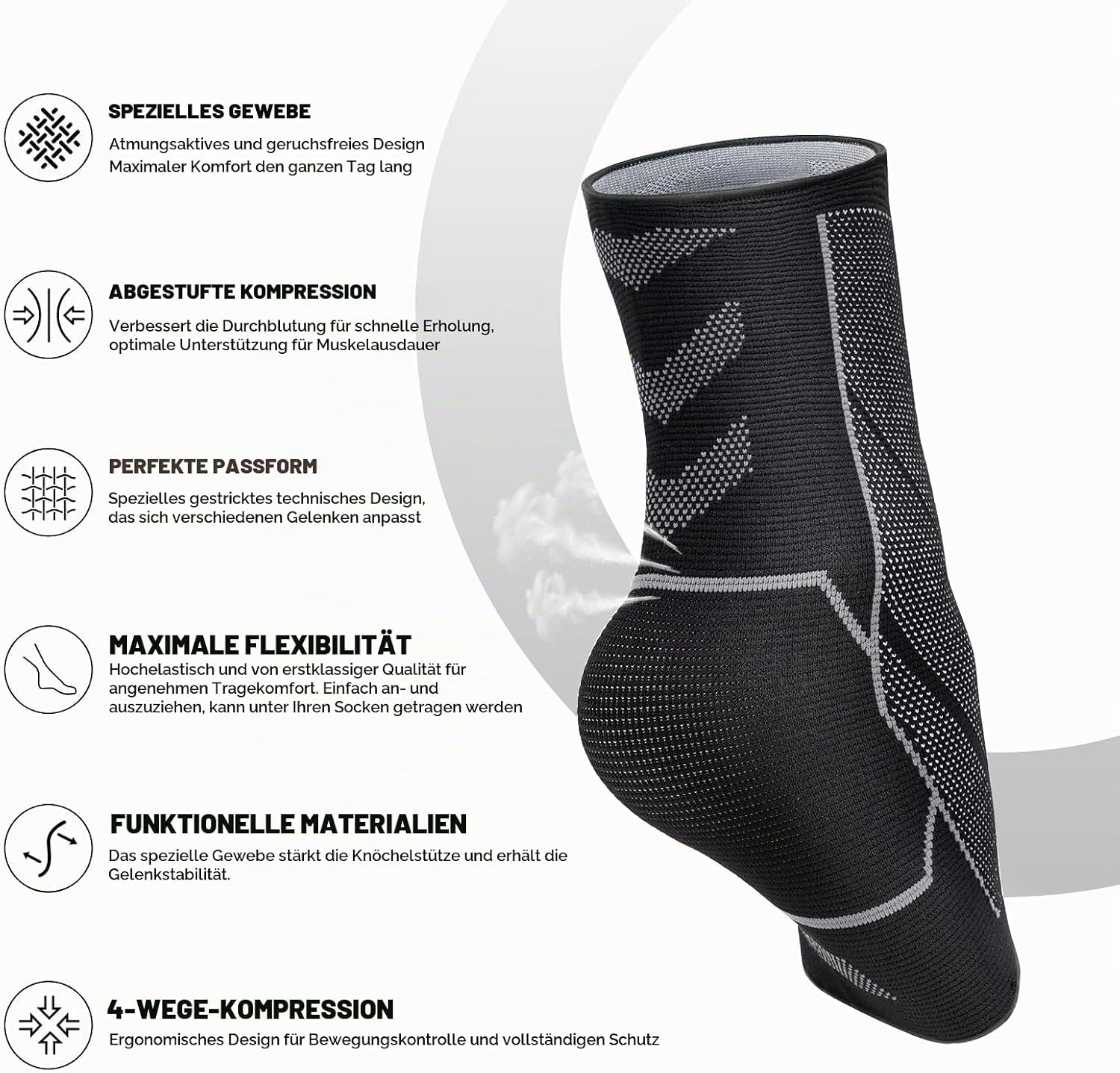 Nahaufnahme der Bandage mit Strickstruktur
